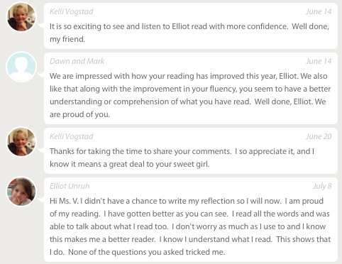 Teacher, parents, and students voices are all shared on FreshGrade.